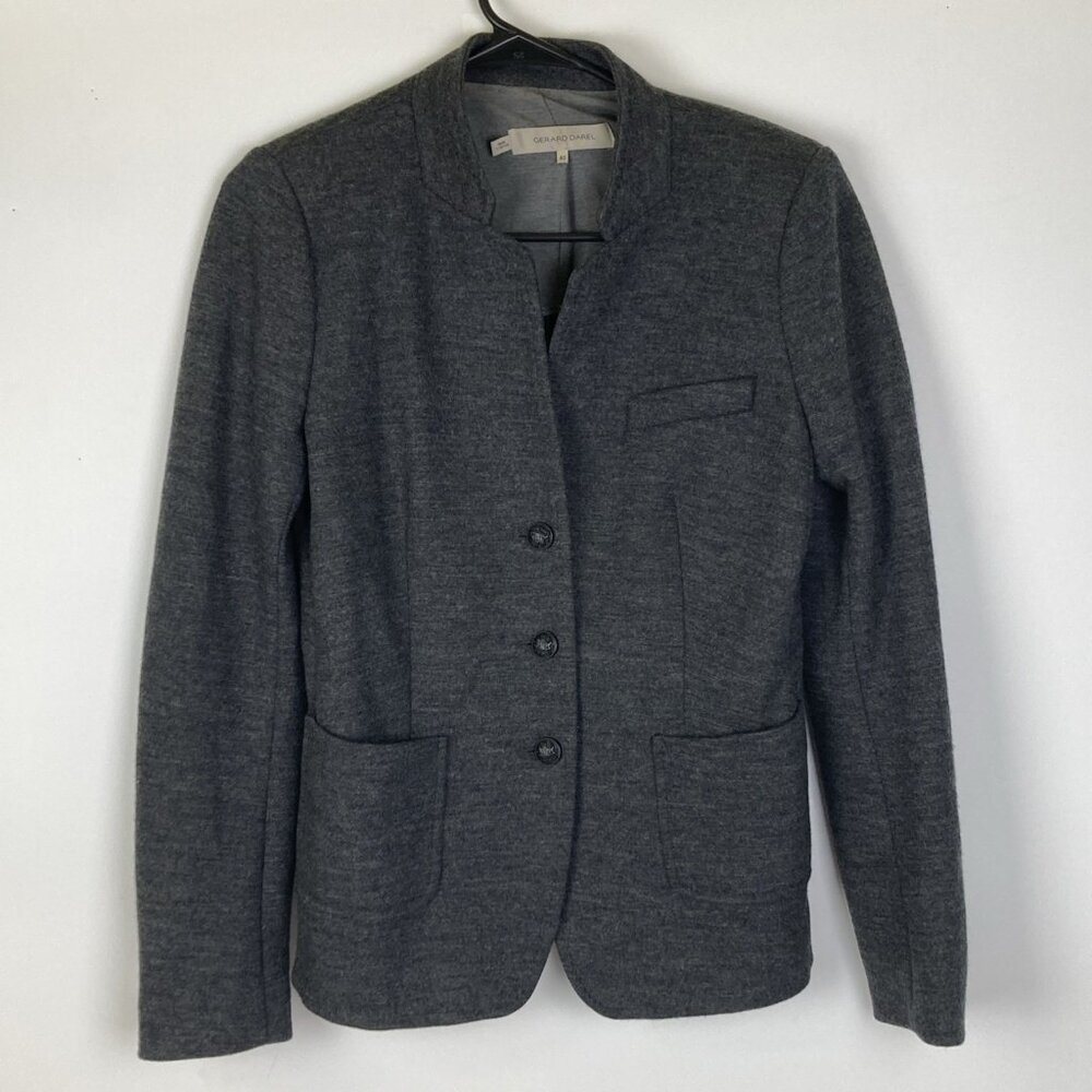 Gerard Darel Gray Blazer Womens Size 40 Wool Dark Academia Medium